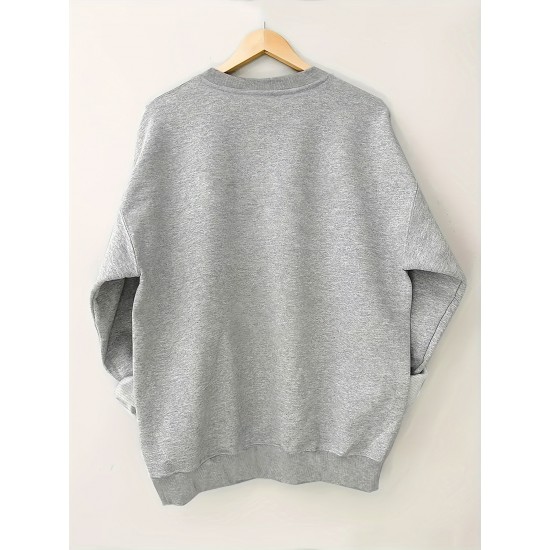 Plus Size I Like Print Sweatshirt, Casual Long Sleeve Crew Neck Pullover Sweatshirt, Women's Plus Size&nbsp;Clothing