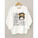 Plus Size I Like Print Sweatshirt, Casual Long Sleeve Crew Neck Pullover Sweatshirt, Women's Plus Size&nbsp;Clothing