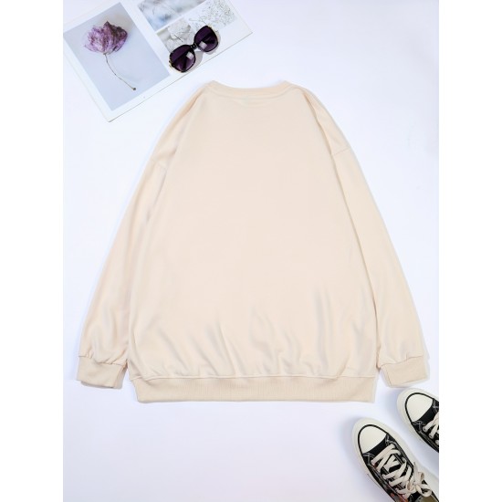 Plus Size I Like Print Sweatshirt, Casual Long Sleeve Crew Neck Pullover Sweatshirt, Women's Plus Size&nbsp;Clothing